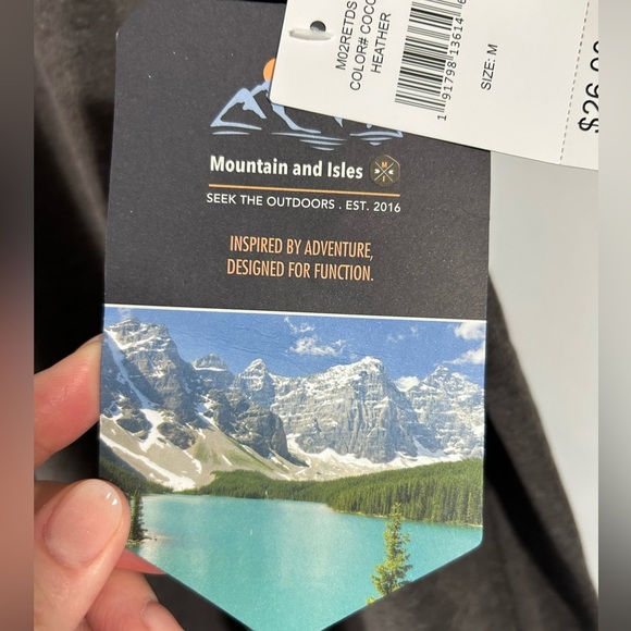 NWT Mountain and Isles T-shirt Cocoa Heather Size Medium Nature Camping - Picture 2 of 10